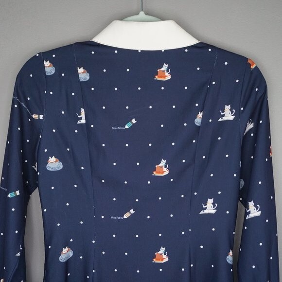 Miss Patina Kiterture Books Cat Kitten Dress in Navy size Small Excellent Condit - Picture 11 of 15